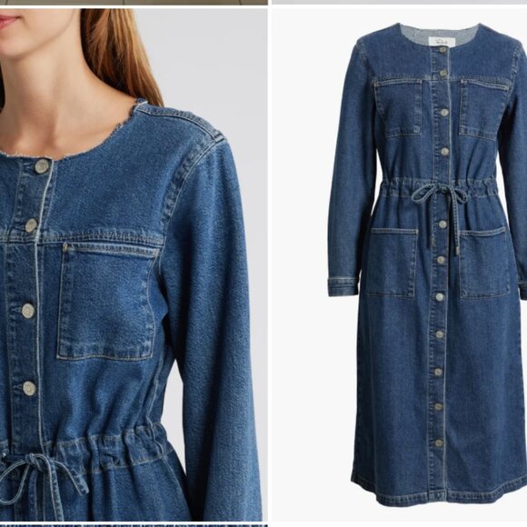 Rails Elysian Long Sleeve Denim Midi Shirtdress Size M Like New - Picture 11 of 13